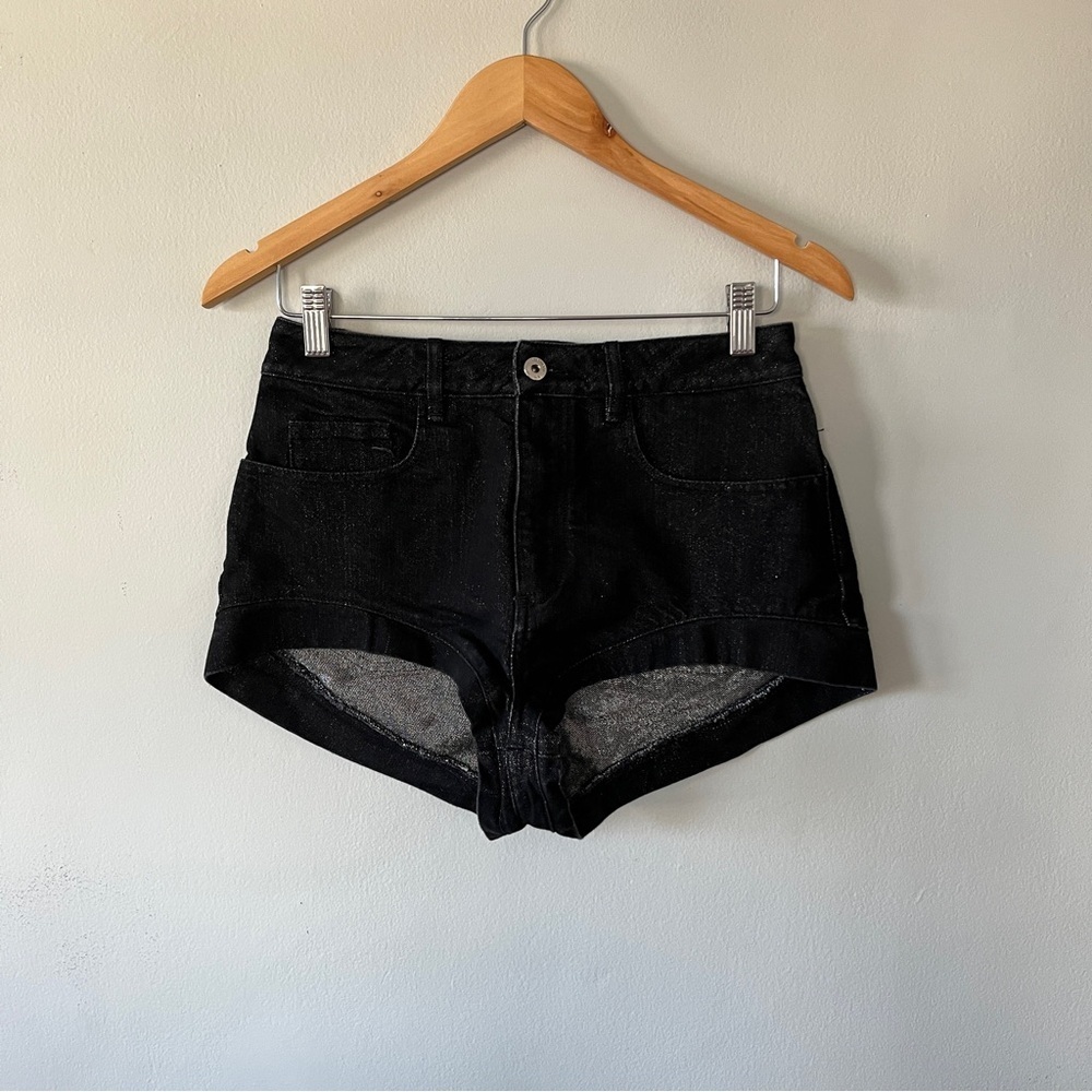 Marques Almeida US denim size 26 Portugal Size 10 Black Denim Micro Mini Shorts
